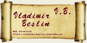 Vladimir Bešlin vizit kartica